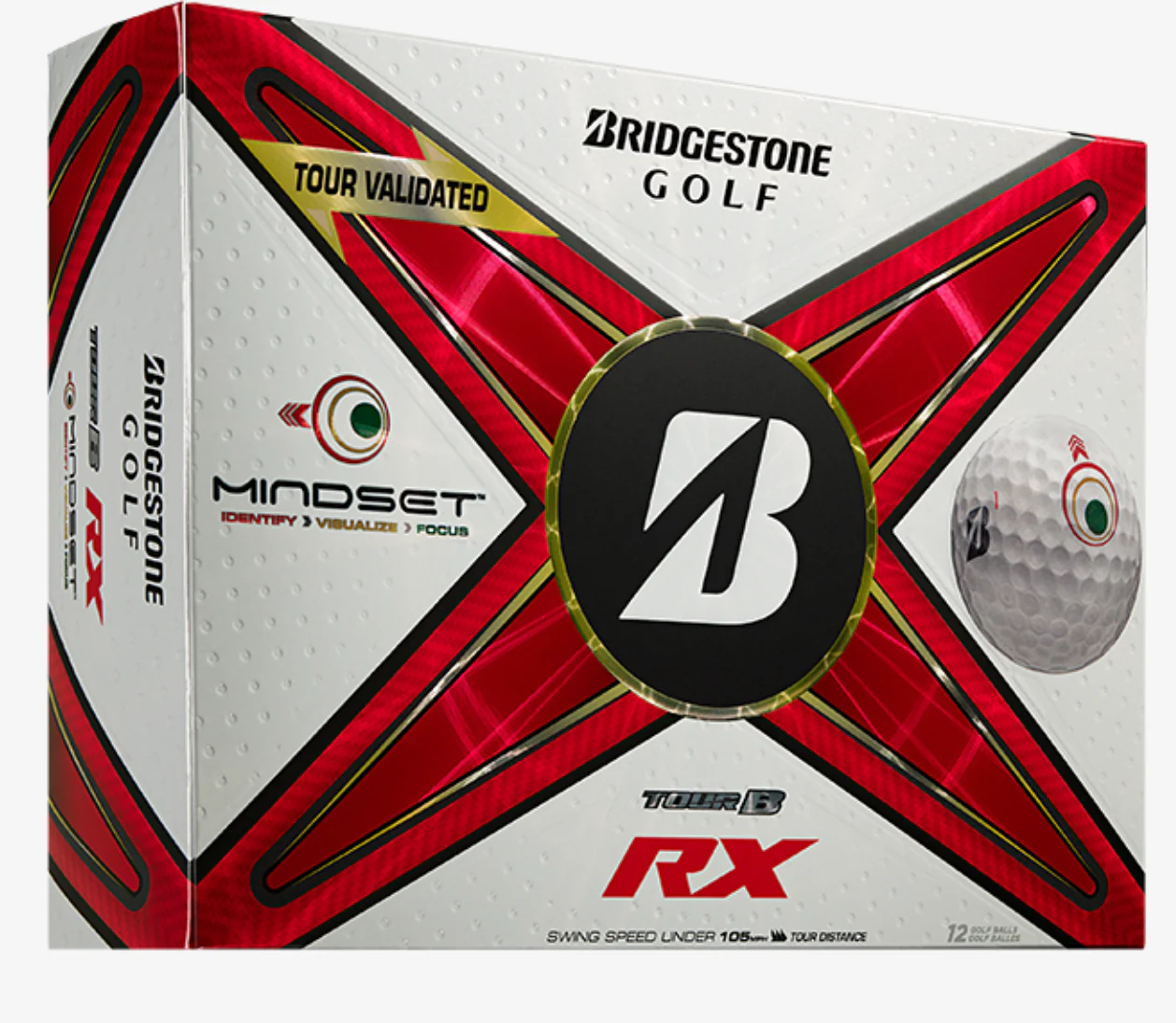 BRIDGESTONE 2024 TOUR B RX Mindset 12 Pack Golf Balls