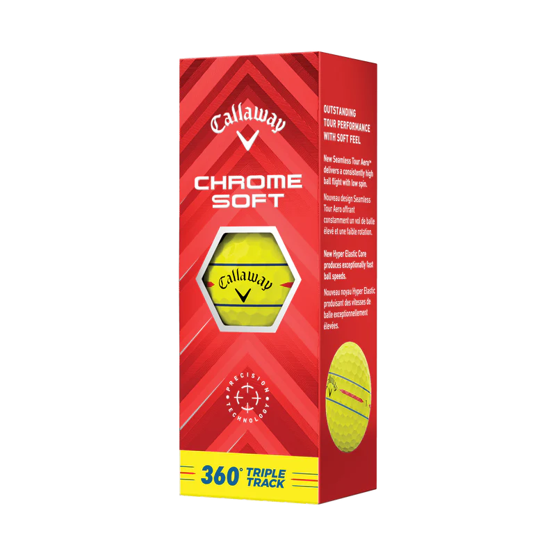 Callaway Chrome Soft Yellow 360 Triple Track 2024 Golf Balls - Image 4