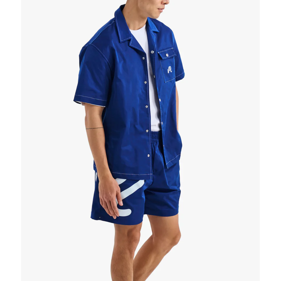Malbon Menton Nylon Camp Collar Shirt - Image 3