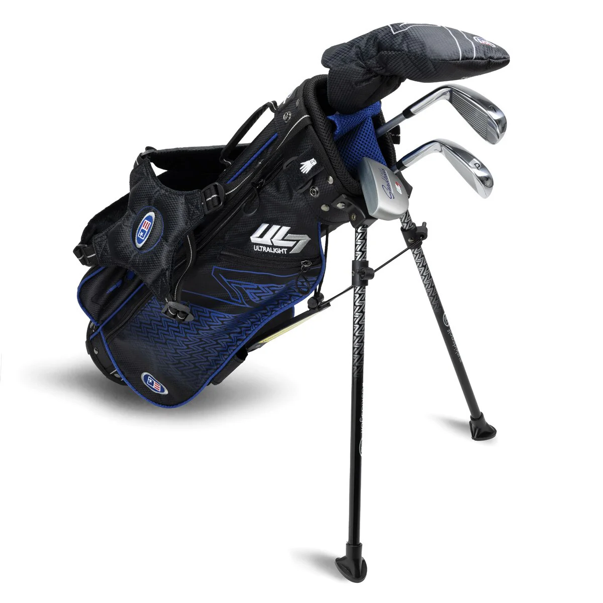 US Kids Golf Ultralight 7-45 4 Club Stand Set RH, Black/Blue - Image 3