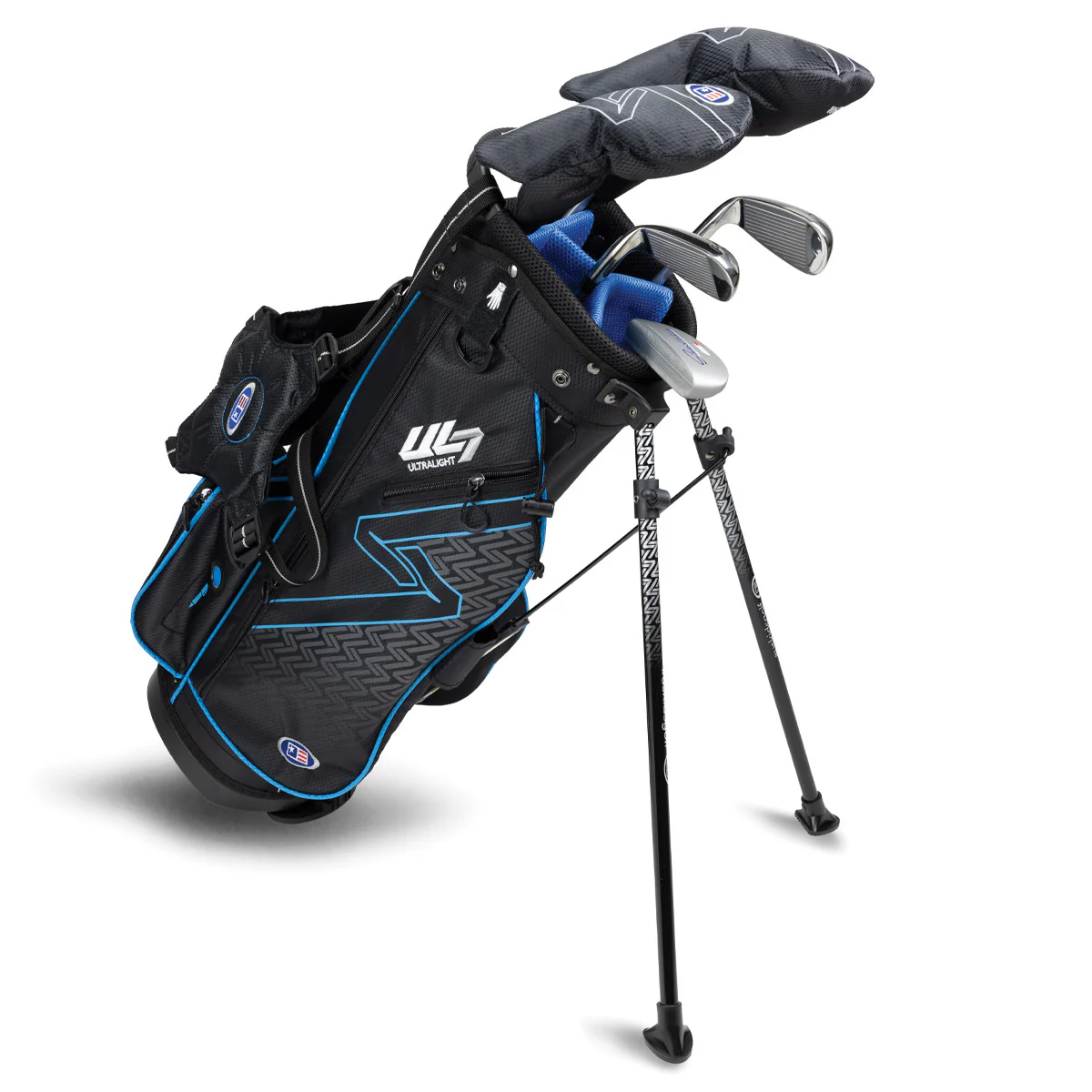 US Kids Golf Ultralight 7-48 5 Club Stand Set RH, Black/Teal - Image 3