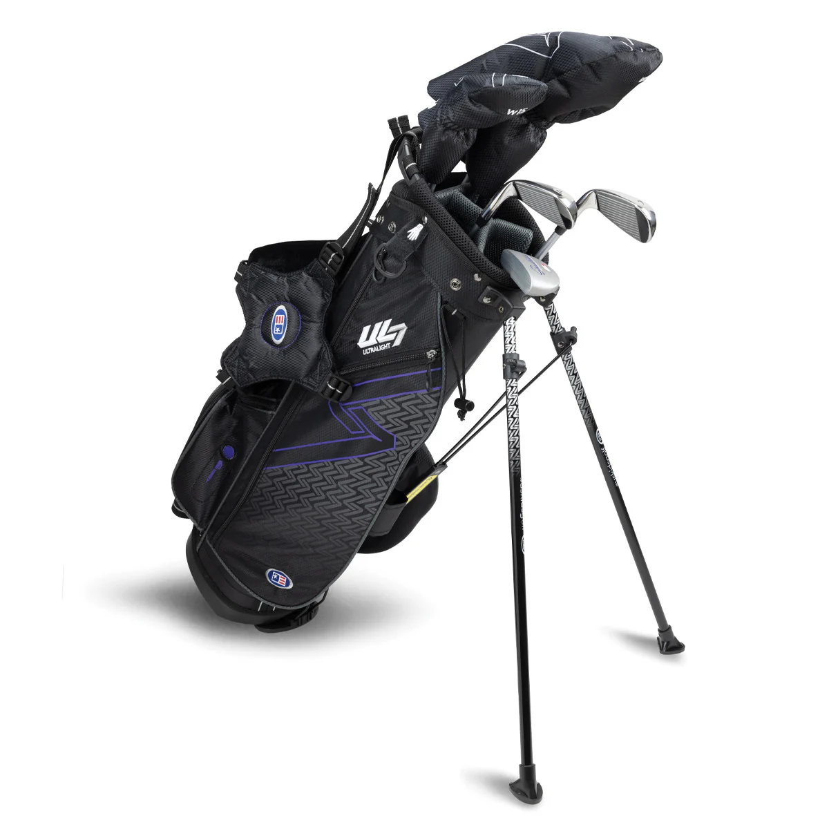 US Kids Golf Ultralight 7-54 5 Club Stand Set RH, Black/Purple - Image 3