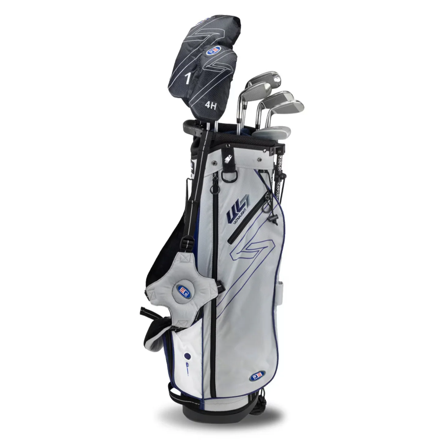 US Kids Golf Ultralight 7-60 7 Club Stand Set RH, Silver/ Navy Bag - Image 2