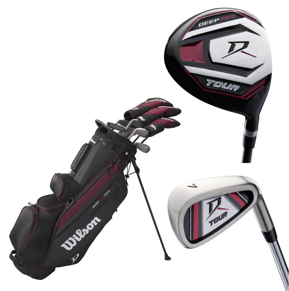 Wilson DEEP RED TOUR Teen Package Set With Stand Bag RH